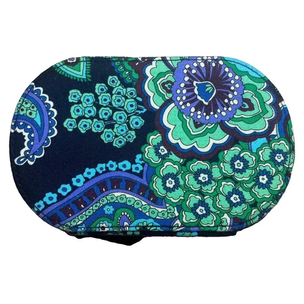 Vera Bradley Blue Rhapsody Travel Jewelry Case Zip Around Organizer 6.5